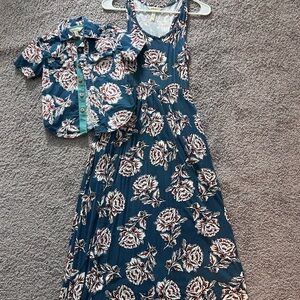 Matilda Jane Navy Floral Dress and Shirt Set